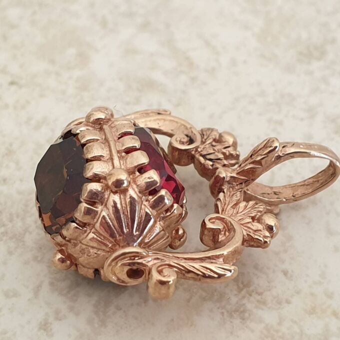 Three Colour Paste Spinning Fob in 9ct Rose Gold