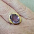 Amethyst Solitaire Frame Ring in 9ct Gold, a UK K or a US 5 3/4