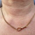 Vintage Two Coloured Curb Chain with Dog Clip in 9ct Gold