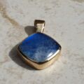 Blue Moonstone Cushion Pendant in 9ct Gold