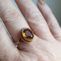 Oval Citrine Solitaire Ring in 9ct Gold, a UK Q or a US 8 1/2