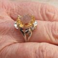 Big Fancy Citrine in 9ct White Gold.