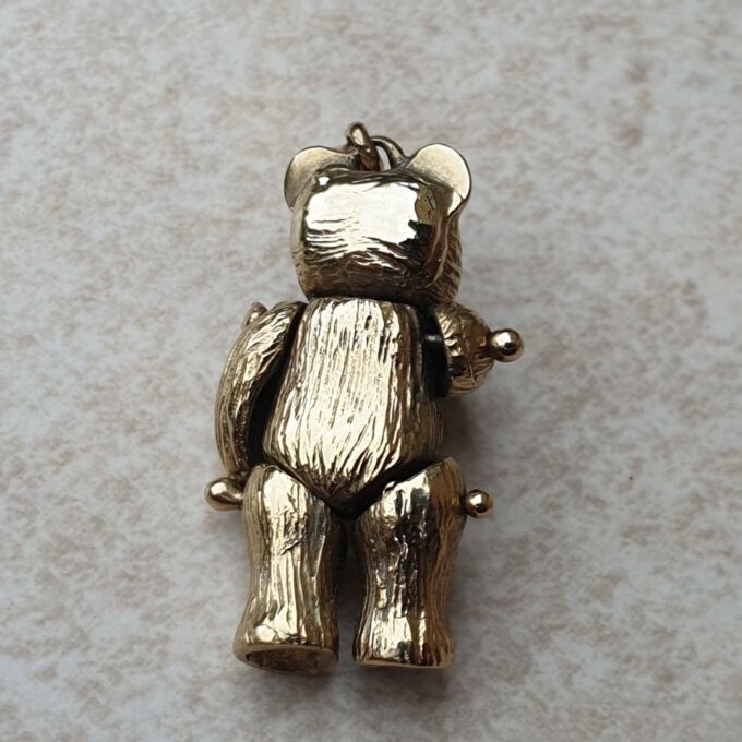 Articulated Teddy Bear Pendant in 9ct Gold - Gems Afire - Vintage ...