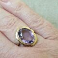 Amethyst Solitaire Frame Ring in 9ct Gold, a UK K or a US 5 3/4