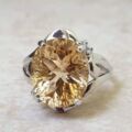 Big Fancy Citrine in 9ct White Gold.