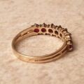 Seven Stone Garnet Band in 9ct Gold, a UK L 1/2 or a US 6