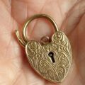 Ornate Engraved Heart Padlock in 9ct Gold