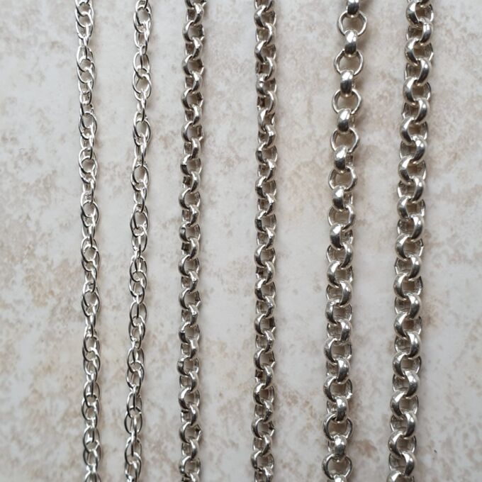 Belcher Chain in Sterling Silver, 16 inches.