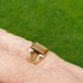 Tiny Tigers Eye Signet Ring in 9ct Gold.
