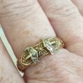 Double Buckle Diamond Set Ring in 9ct Gold,  a UK R 1/2 or a US 9 1/4.