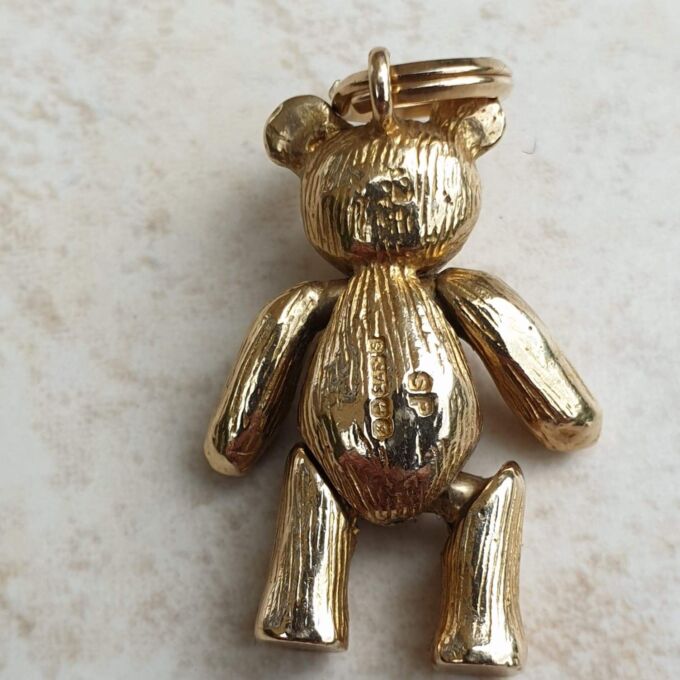 Articulated Teddy Bear Pendant In 9ct gold