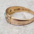 Antique Turquoise and Diamond Ring in 18ct Gold.