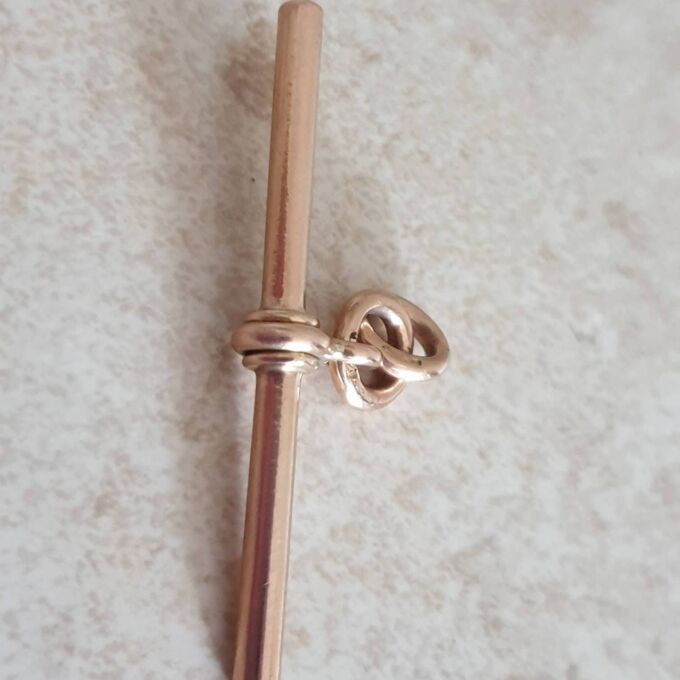 Large Albert or T Bar Fob in 9ct Rose Gold