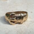 Diamond Set Buckle Ring in 9ct Gold, a UK S or a US 9 1/2.