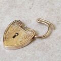Large Engraved Padlock in 9ct Gold