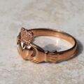 Simple Claddagh Ring in 9ct Rose Gold, a UK L 1/2 or a US 6 1/4