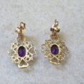 Amethyst Heart Detail Earrings in 9ct Gold