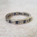 Sapphire and Spinel Full Eternity Ring in 9ct Gold, a UK M or a US 6 1/2