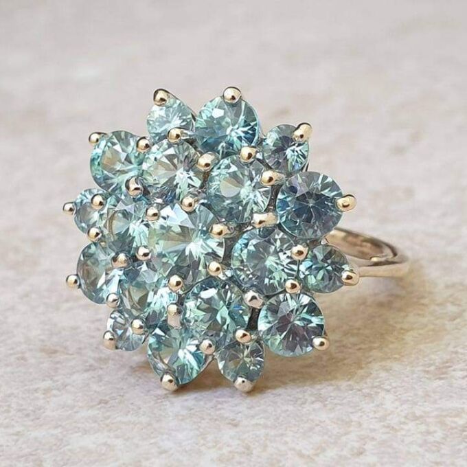 Huge Topaz Cluster Ring in 9ct Gold.