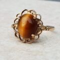 Fancy Tigers Eye Ring in 9ct Gold, a UK L or a US 6.