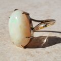 Huge Oval Opal Solitaire Ring in 9ct Gold, a UK K or a US 5 3/4.
