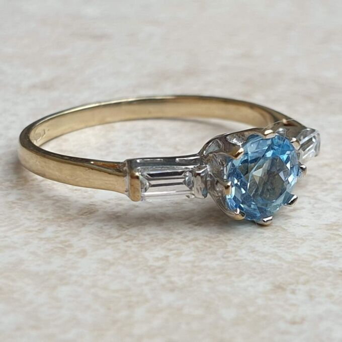Topaz and Ring in 9ct Gold,  a UK O or a US 7 1/2