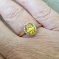 Vibrant Sunshine Yellow Paste Ring in 9ct Gold,  a UK O or a US 7 1/2.