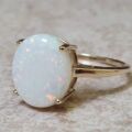 Simple Opal Solitaire Ring in 9ct Gold.