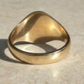 Oval Part Engraved Signet Ring in 9ct Gold.