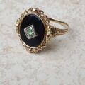 Vintage Onyx Ring in 10k Rose and Yellow Gold, a UK J or a US 5