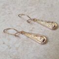 Celtic Design Drop Earrings in 9ct Gold.