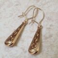 Celtic Design Drop Earrings in 9ct Gold.