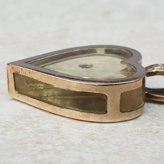 Delightful Floating Diamond Heart Pendant in 9ct Gold