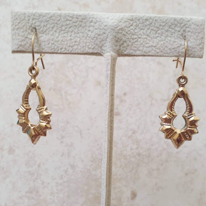 Ornate Drop Earrings in 9ct Gold.