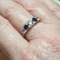 Blue and White Spinel Ring in 9ct Gold,  a UK P 1/2 or a US 8