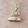 Oval Citrine Fob Pendant in 9ct Gold