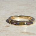 Multi Coloured Sapphire Stacking Band in 9ct Gold.