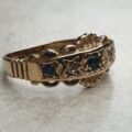Sapphire and Diamond Ring in 9ct Gold,  a UK L 1/2 or a US 6 1/4.