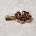 Garnet Four Leaf Clover Pendant in 9ct Gold