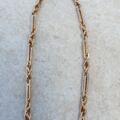 Fancy Link Chain Necklace with T Bar and Dog Clip in 9ct Gold