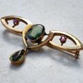 Art Nouveau Paste Brooch in 9ct Gold