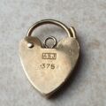 Small Engraved Heart Padlock in 9ct Gold