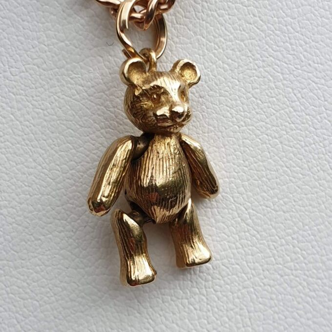 Articulated Teddy Bear Pendant In 9ct gold