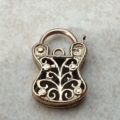 Unusual Purse or Bag Shaped Ornate Lock Padlock in 9ct Gold, not a Heart!