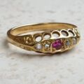 Sale – Fabulous Ruby & Diamond 18ct Gold Ring, a UK O or a US 7 1/2.