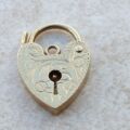 Small Engraved Heart Padlock in 9ct Gold