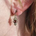 Pretty Garnet Drop Earrings in 9ct Gold