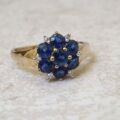 Tanzanite And Diamond Cluster Ring in 9ct Gold,  a UK J 1/2 or a US 5 1/4.