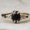 Vintage Sapphire and Diamond Ring in 18ct Gold, a UK L 1/2 or a US 6 1/4
