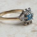 Blue Topaz and Diamond Ring in 9ct Gold,  a UK O 1/2 or a US 7 3/4.